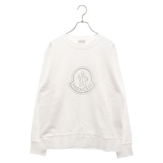 モンクレール(MONCLER)のMONCLER モンクレール 23AW Logo Embellished Sweatshirt ロゴエンブロイダリー クルーネック スウェットシャツ トレーナー ホワイト I20938G00053(スウェット)