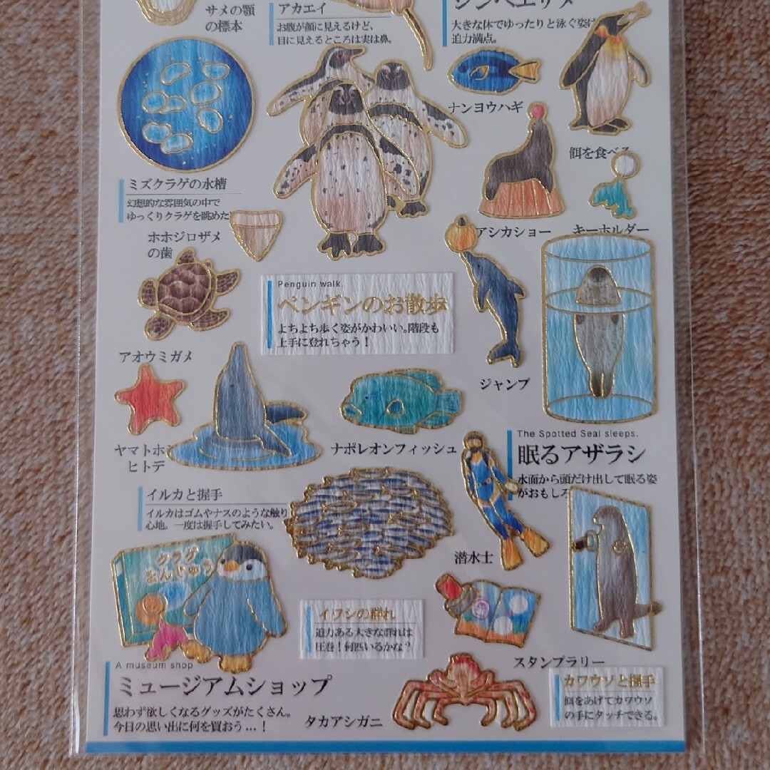 カミオジャパン(カミオジャパン)の大人の図鑑シール 水族館編 インテリア/住まい/日用品の文房具(シール)の商品写真