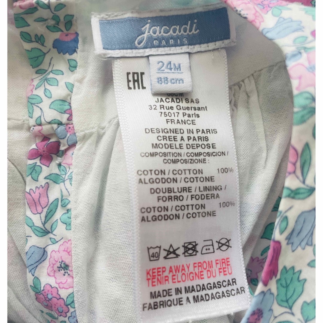 Jacadi(ジャカディ)の最終価格　jacadi リバティワンピース　24m 88cm キッズ/ベビー/マタニティのキッズ服女の子用(90cm~)(ワンピース)の商品写真