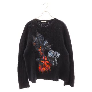 ヴァレンティノ(VALENTINO)のVALENTINO ヴァレンチノ Mural Jungle embroidered jumper アニマルモチーフ ジャングル刺繍 ニットセーター ブラック 0000010764 01(ニット/セーター)