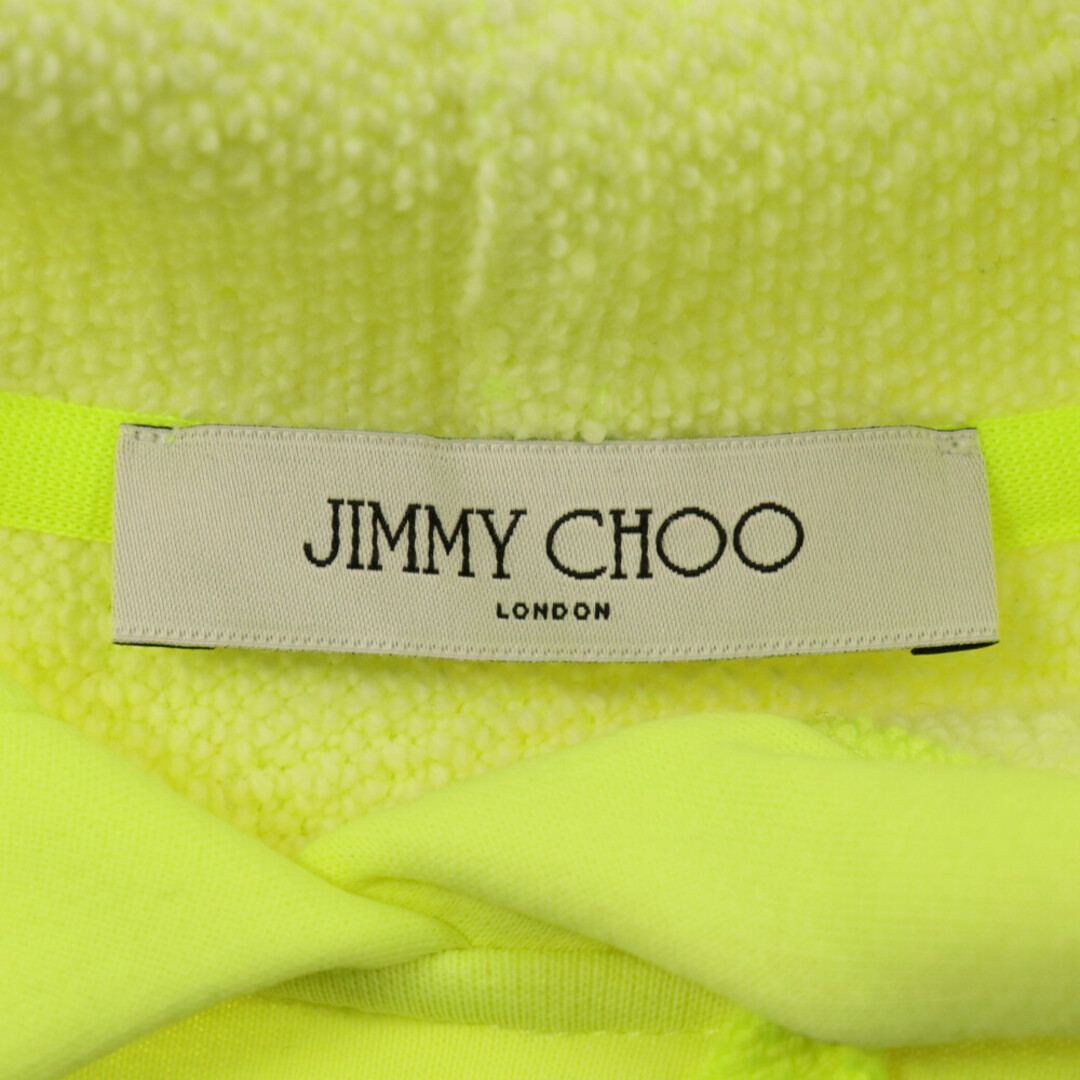 JIMMY CHOO(ジミーチュウ)のJIMMY CHOO ジミーチュウ ロゴプリント プルオーバー スウェットパーカー J000135310 ネオンイエロー メンズのトップス(パーカー)の商品写真