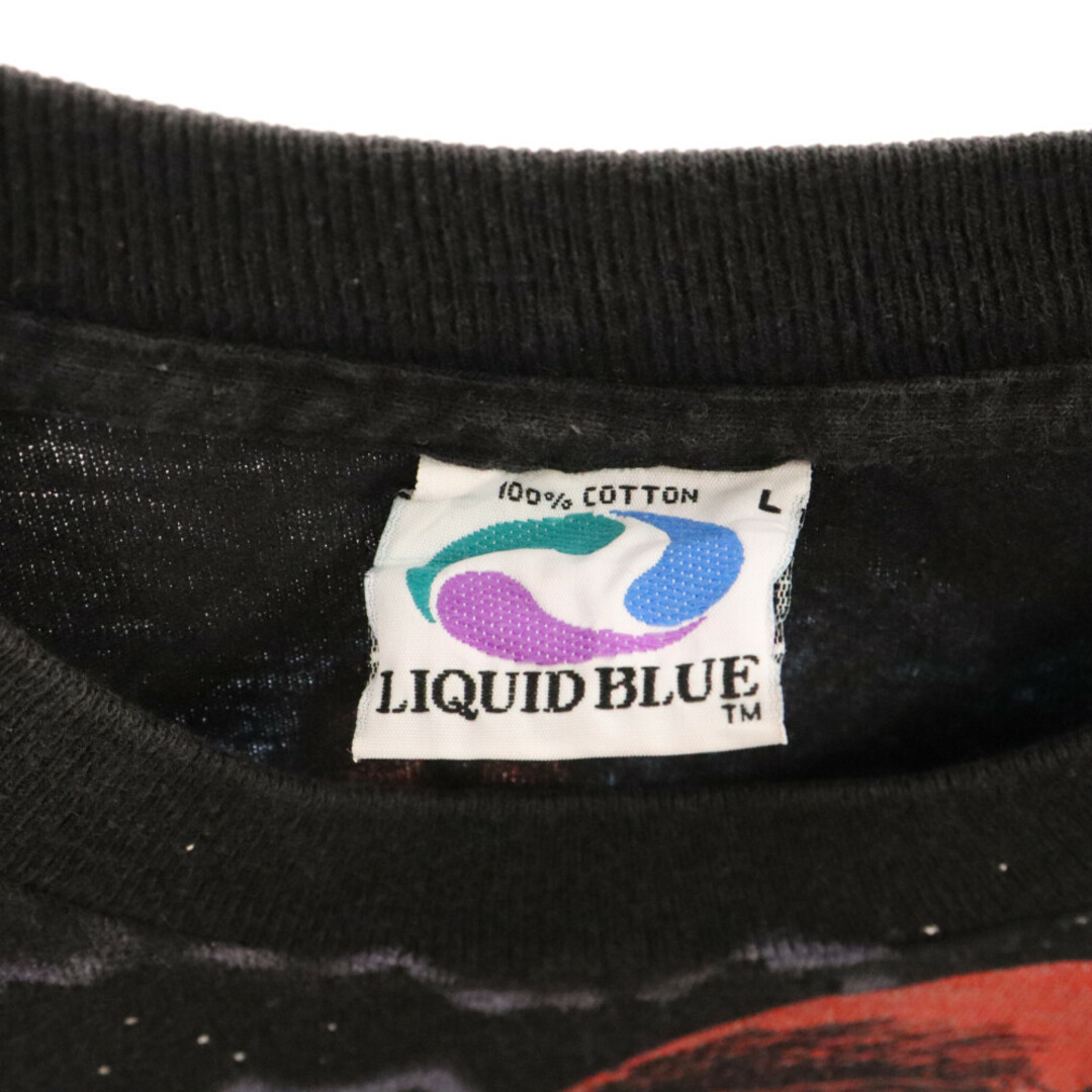 VINTAGE ヴィンテージ 90s LIQUID BLUE リキッドブルー ドラゴン 両面プリント クルーネック半袖Tシャツ ブラック メンズのトップス(Tシャツ/カットソー(半袖/袖なし))の商品写真