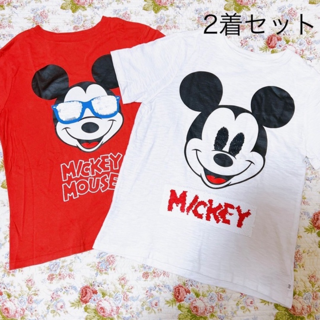 GAP Kids(ギャップキッズ)の2着セット　Gap Disney リバーシブルスパンコール　ミッキー　Tシャツ キッズ/ベビー/マタニティのキッズ服男の子用(90cm~)(Tシャツ/カットソー)の商品写真