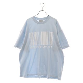 VETEMENTS ヴェトモン 22AW BIG BARCODE T-SHIRT ビッグ バーコード 半袖Tシャツ カットソー ブルー VL14TR160N(Tシャツ/カットソー(半袖/袖なし))