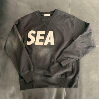 ウィンダンシー(WIND AND SEA)のwind and sea ヴィンテージ加工　スウェット　Sサイズ　ブラック(スウェット)