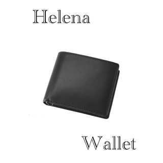 《Helena》ヘレナ　ウォレット　ブラック　黒　財布　牛革(折り財布)