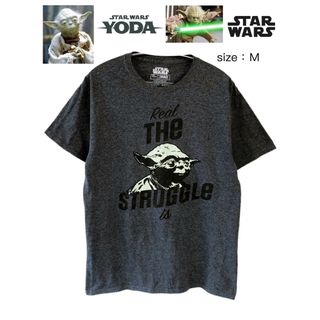 STAR WARS　Yoda　Tシャツ　M　グレー　USA古着(Tシャツ/カットソー(半袖/袖なし))