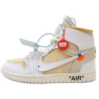 ナイキ(NIKE)のNIKE ナイキ ×OFF-WHITE EU限定 AIR JORDAN 1 RETRO HIGH NRG オフホワイト ヨーロッパ限定 エアジョーダン1レトロオージーハイカットスニーカー AQ0818-100 US10/28cm(スニーカー)