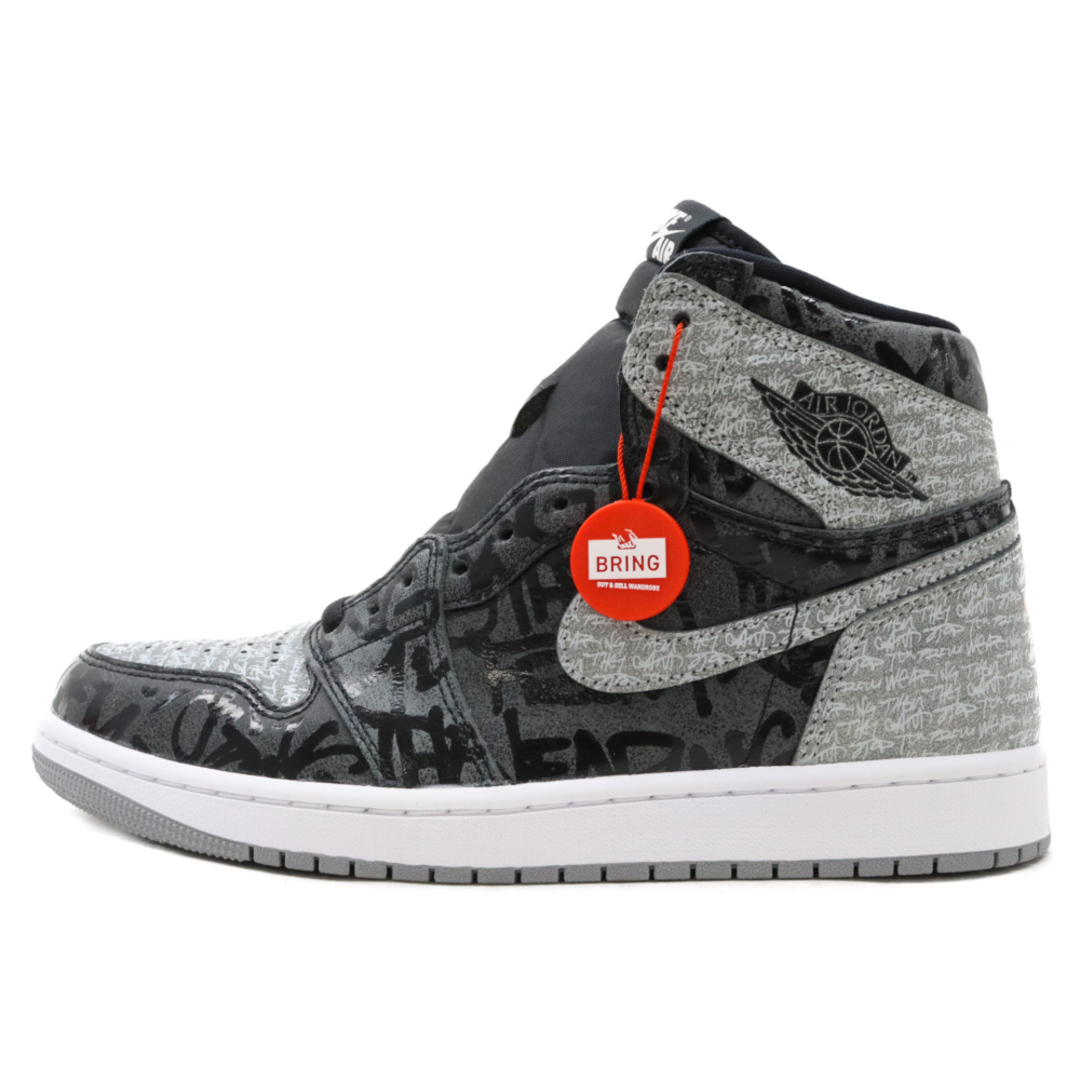 NIKE(ナイキ)のNIKE ナイキ AIR JORDAN 1 RETRO HIGH OG REBELLIONAIRE エアジョーダン1レトロ ハイ オージー レベリオネア ハイカットスニーカー ブラック/グレー US9/27.0cm 555088-036 メンズの靴/シューズ(スニーカー)の商品写真