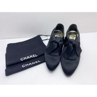 シャネル(CHANEL)のX168 シャネル スエード ショートブーツ パンプス リボン ヒール 35(ハイヒール/パンプス)