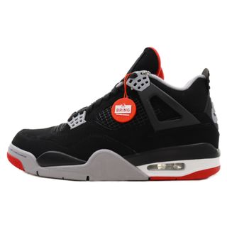 ナイキ(NIKE)のNIKE ナイキ AIR JORDAN 4 RETRO FIRE RED CEMENT 308497-060 エアジョーダン4 ブレッド ハイカットスニーカー US6.5/26.5cm ブラック(スニーカー)