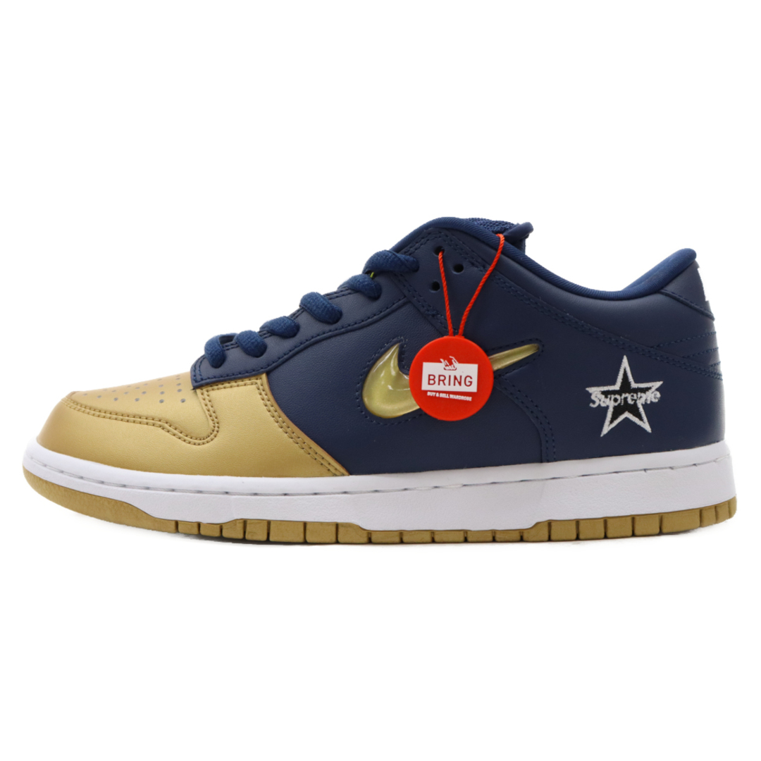 NIKE(ナイキ)のNIKE SB ナイキエスビー ×SUPREME SB DUNK LOW OG QS METALLIC GOLD/NAVY CK3480-700 シュプリーム ダンク ローカットスニーカー ネイビー/ゴールド US9/27.0cm メンズの靴/シューズ(スニーカー)の商品写真