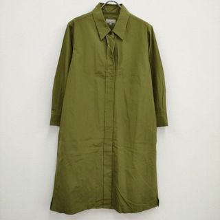 マーガレットハウエル(MARGARET HOWELL)のMARGARET HOWELL SILK COTTON 578-0258603 シャツワンピ サイズ2 ワンピース カーキ レディース マーガレットハウエル【中古】4-0405M♪(ロングワンピース/マキシワンピース)