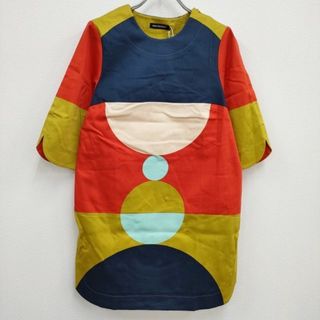 marimekko - marimekko 新品 MATSI POTTI 定価39000円 サイズ34 チュニック ワンピース レッド ネイビー レディース マリメッコ【中古】4-0405M♪