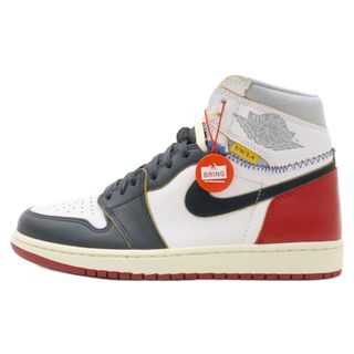 ナイキ(NIKE)のNIKE ナイキ ×UNION AIR JORDAN 1 RETRO HI NRG BV1300-106 ユニオン エアジョーダン1 ハイカットスニーカー US8.5/26.5cm ブラック/レッド/ホワイト(スニーカー)