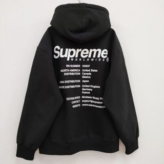 シュプリーム(Supreme)のSupreme Worldwide Hooded Sweatshirt CANADA製 サイズL プルオーバー 裏起毛 パーカー ブラック メンズ シュプリーム【中古】4-0405T♪(パーカー)