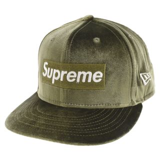 シュプリーム(Supreme)のSUPREME シュプリーム 22AW×NEW ERA 22AW Velour Box Logo Cap ニューエラ ベロア ボックスロゴ ベースボールキャップ 帽子 グリーン(キャップ)