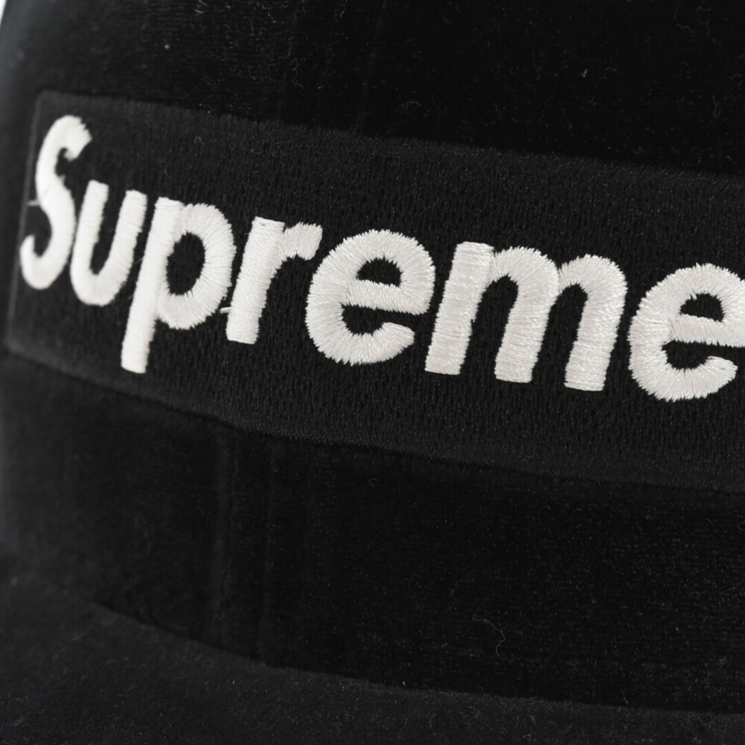 Supreme(シュプリーム)のSUPREME シュプリーム 22AW×NEW ERA 22AW Velour Box Logo Cap ニューエラ ベロア ボックスロゴ ベースボールキャップ 帽子 ブラック メンズの帽子(キャップ)の商品写真