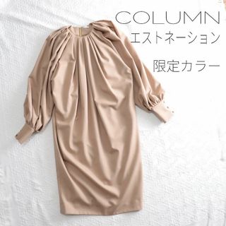 エストネーション(ESTNATION)のCOLUMN 　エストネーション　限定カラータックボリュームスリーブ　ワンピース(ロングワンピース/マキシワンピース)