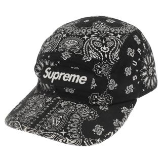 Supreme - SUPREME シュプリーム 21SS Bandana Camp Cap ボックスロゴ バンダナ ペイズリー キャンプ キャップ 帽子 ブラック