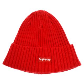 シュプリーム(Supreme)のSUPREME シュプリーム Overdyed Ribbed Small Box Logo Beanie オーバーダイ スモールボックスロゴ コットンニットキャップ ビーニー 帽子 レッド(ニット帽/ビーニー)