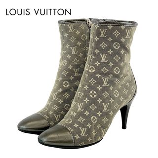 ルイヴィトン(LOUIS VUITTON)のルイヴィトン LOUIS VUITTON モノグラム ブーツ ショートブーツ 靴 シューズ キャンバス レザー グレー アンクルブーツ(ブーツ)