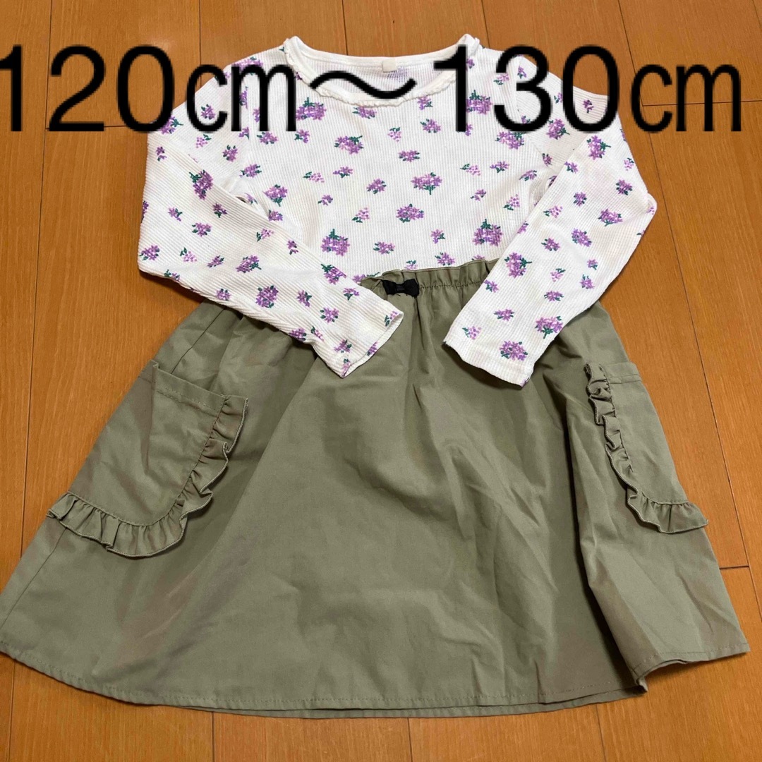 ワンピース　130㎝　キッズ　切り替えワンピース　春　花柄 キッズ/ベビー/マタニティのキッズ服女の子用(90cm~)(ワンピース)の商品写真