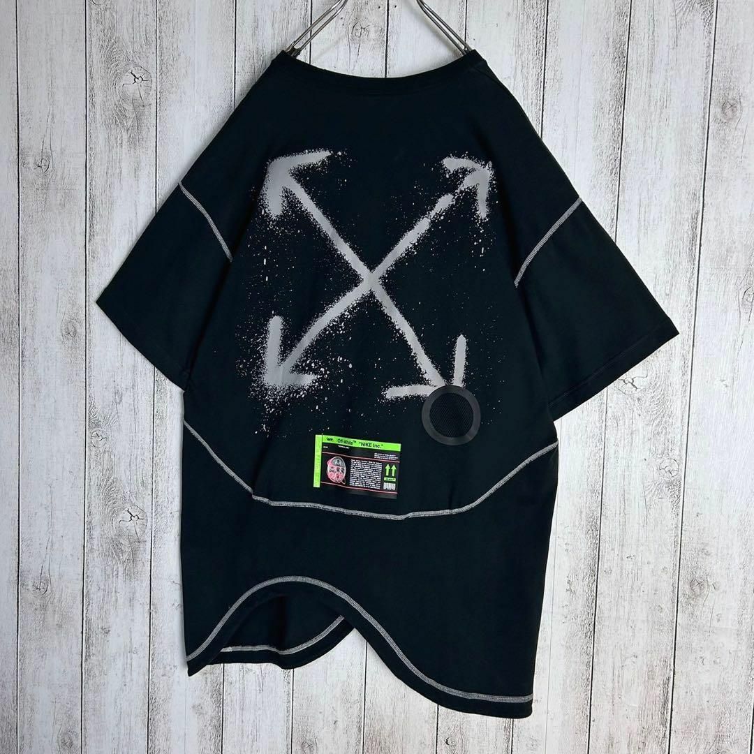 OFF-WHITE(オフホワイト)のオフホワイト×ナイキ☆クロスアロー入りTシャツ スプレーロゴ 定番ブラック メンズのトップス(Tシャツ/カットソー(半袖/袖なし))の商品写真