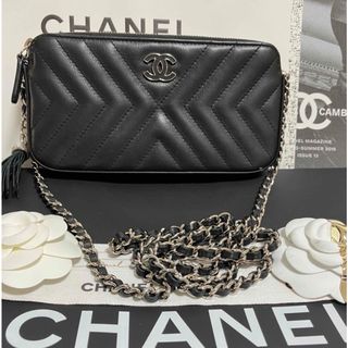 CHANEL - 超美品★ シャネル マトラッセ シェブロン チェーンウォレット 黒 正規品