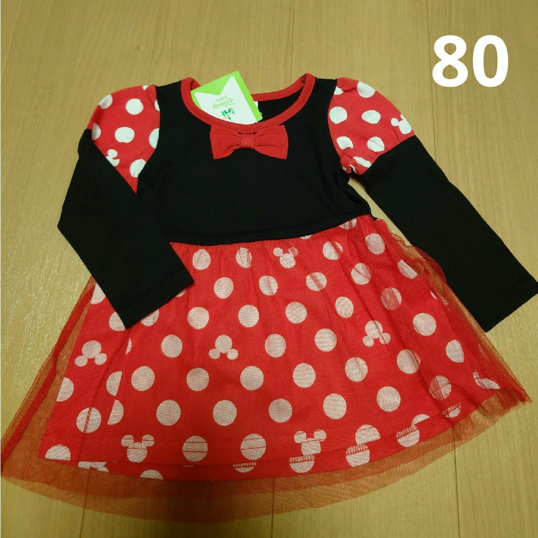 Disney(ディズニー)のミニー　ワンピース キッズ/ベビー/マタニティのベビー服(~85cm)(ワンピース)の商品写真