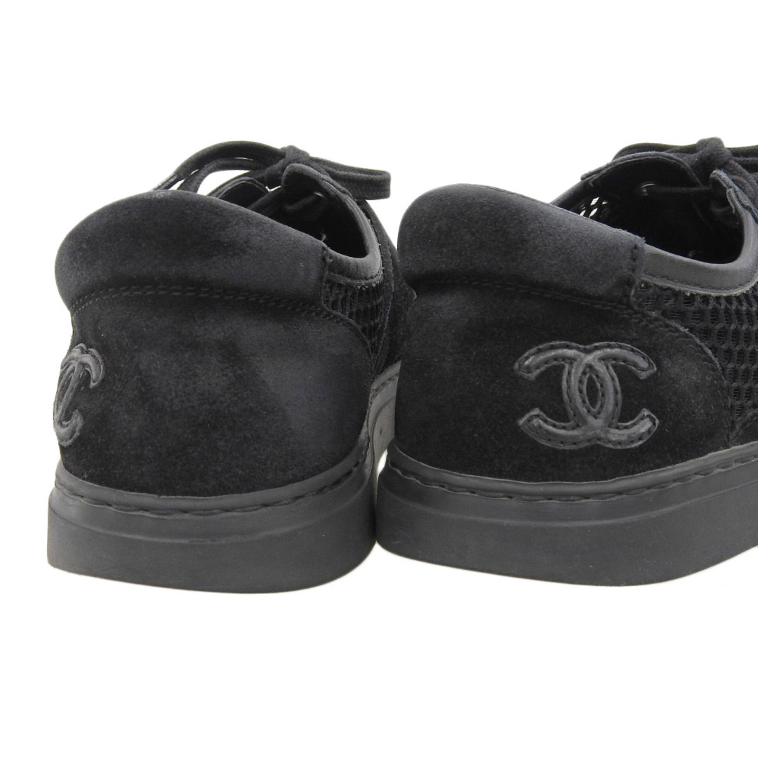 CHANEL(シャネル)の【本物保証】 シャネル CHANEL ロゴ ココマーク メッシュ スニーカー 靴 レザー スエード ブラック 黒 35 レディース レディースの靴/シューズ(スニーカー)の商品写真