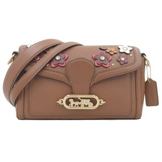 コーチ(COACH)の【本物保証】 コーチ COACH フラワーステッチ 花 ショルダーバッグ レザー ブラウン 1936(ショルダーバッグ)