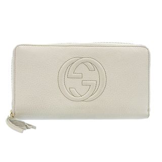 グッチ(Gucci)の【本物保証】 グッチ GUCCI ソーホー インターロッキングG ロゴ タッセル ラウンドファスナー長財布 レザー ホワイト 白 308280 0416(財布)