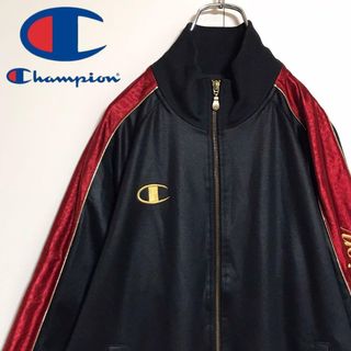 チャンピオン(Champion)の【美品】チャンピオン　金刺繍ロゴ入りジップジャージ　光沢あり　A996(ジャージ)