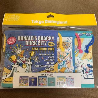 Disney - ディズニー　パルパルーザ　ドナルド　クワッキーダックシティ　巾着　3枚セット