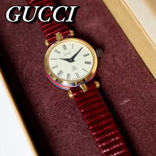 グッチ(Gucci)の極美品！GUCCI サイドシェリーライン 箱付き ゴールド腕時計 659(腕時計)