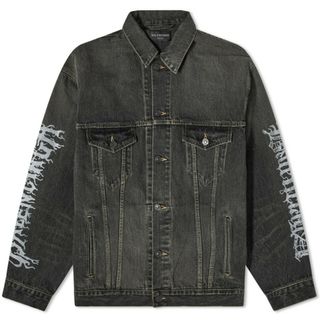 Balenciaga - BALENCIAGA METAL LOGO DENIM JACKETバレンシアガ