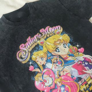 ヴィンテージ加工☆セーラームーン ブリントTシャツ 月野うさぎ ダメージtee(Tシャツ/カットソー(半袖/袖なし))