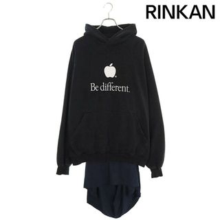 バレンシアガ(Balenciaga)のバレンシアガ  22AW  720406 TNVB4 Be Different Popover Hoody Be differren刺繍レイヤードパーカー メンズ 1(パーカー)