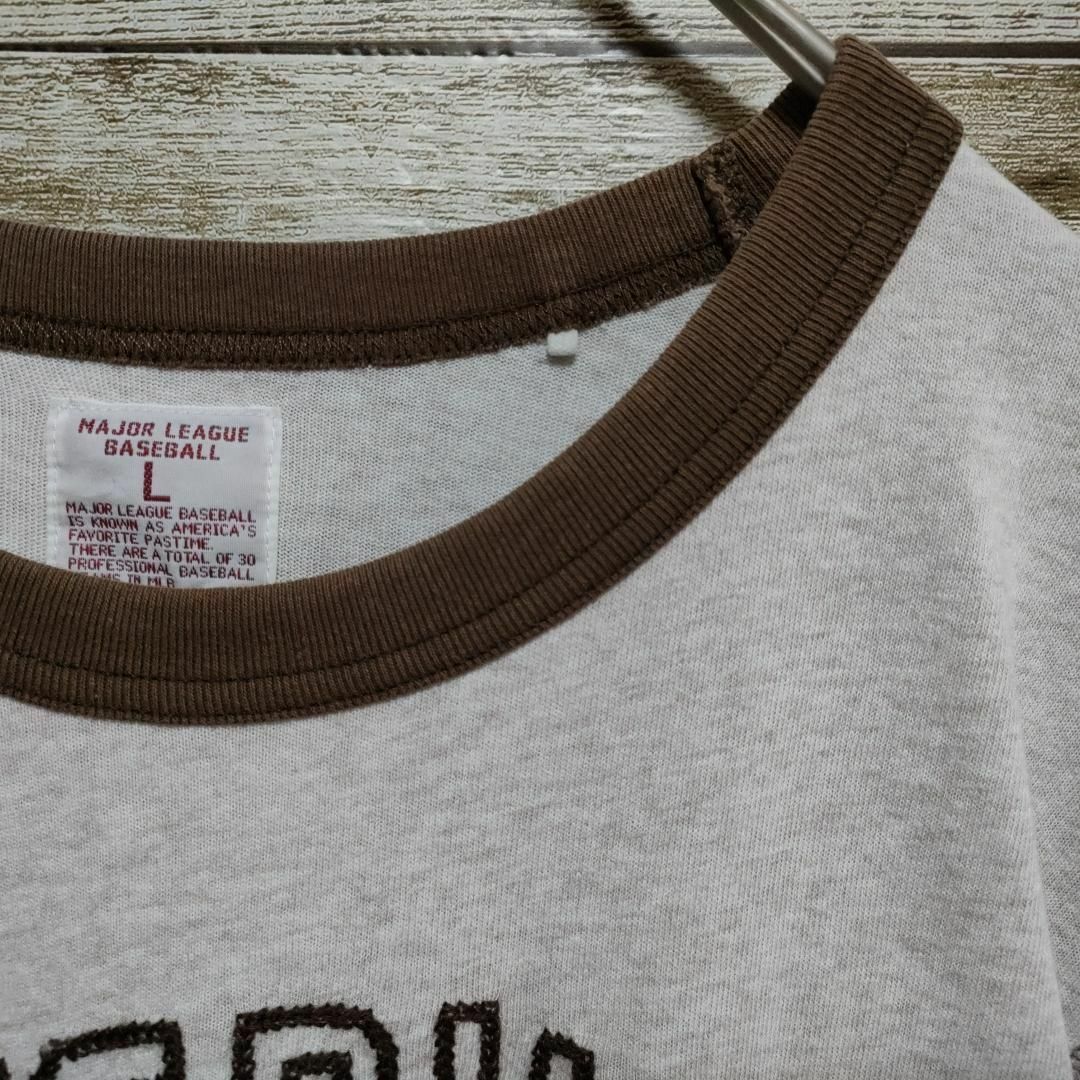 【578】ピッツバーグ・パイレーツ　ブラウン　リンガーtシャツ刺繍ロゴ＆プリント メンズのトップス(Tシャツ/カットソー(半袖/袖なし))の商品写真