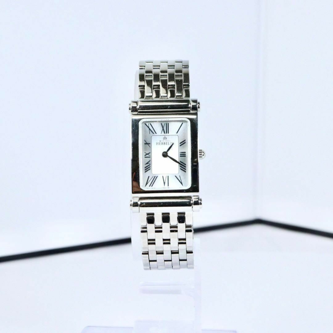 MICHEL HERBELIN(ミッシェルエルブラン)のMICHEL HERBELIN エルブラン　シルバー　時計　スクエア　SS/QZ レディースのファッション小物(腕時計)の商品写真