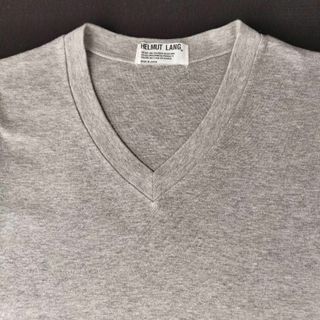 ヘルムートラング(HELMUT LANG)のVネック コットン 半袖Tシャツ S【 HELMUT LANG 】 日本製(Tシャツ/カットソー(半袖/袖なし))