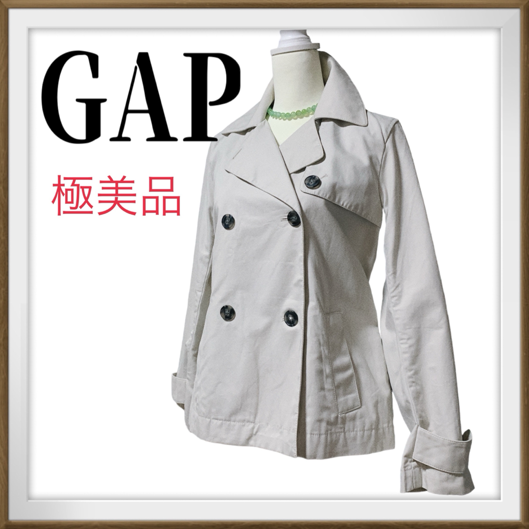 GAP(ギャップ)の新品　タグ付き　(訳あり)  GAP スプリング　ハーフコート　ベルト付き　M レディースのジャケット/アウター(スプリングコート)の商品写真