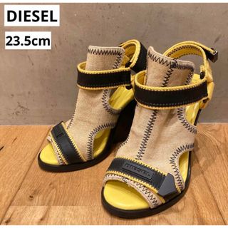 DIESEL ディーゼル ヒールサンダル　ブラックイエロー　37