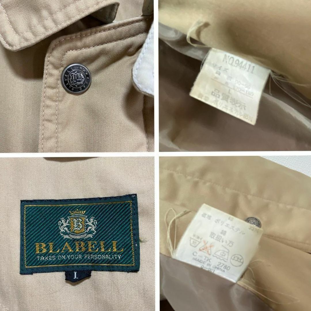 BLABELL　ステンカラーコート　裏地チェック　アースカラー　SE72 メンズのジャケット/アウター(ステンカラーコート)の商品写真