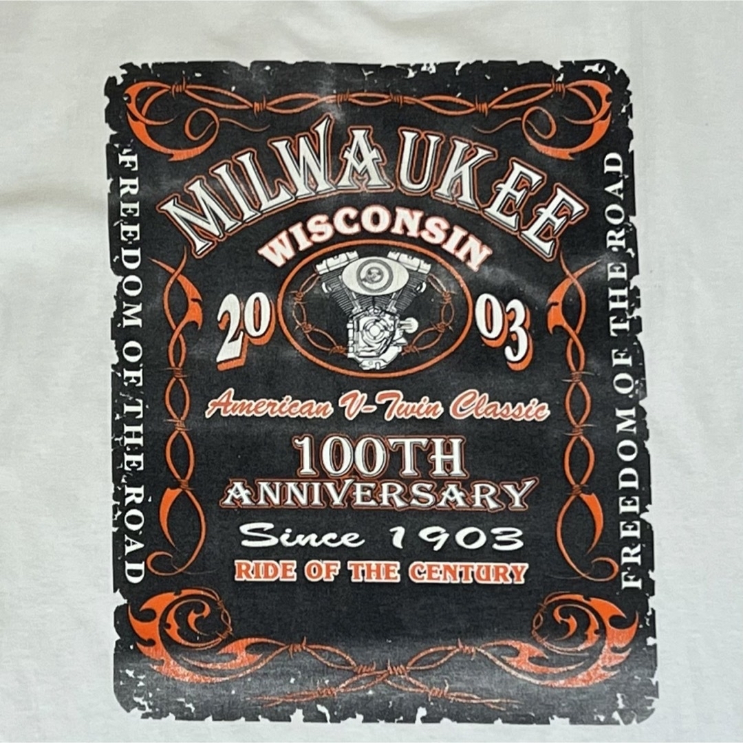 VINTAGE(ヴィンテージ)のMILWAUKEE 2003 Ride of the Century Tシャツ メンズのトップス(Tシャツ/カットソー(半袖/袖なし))の商品写真