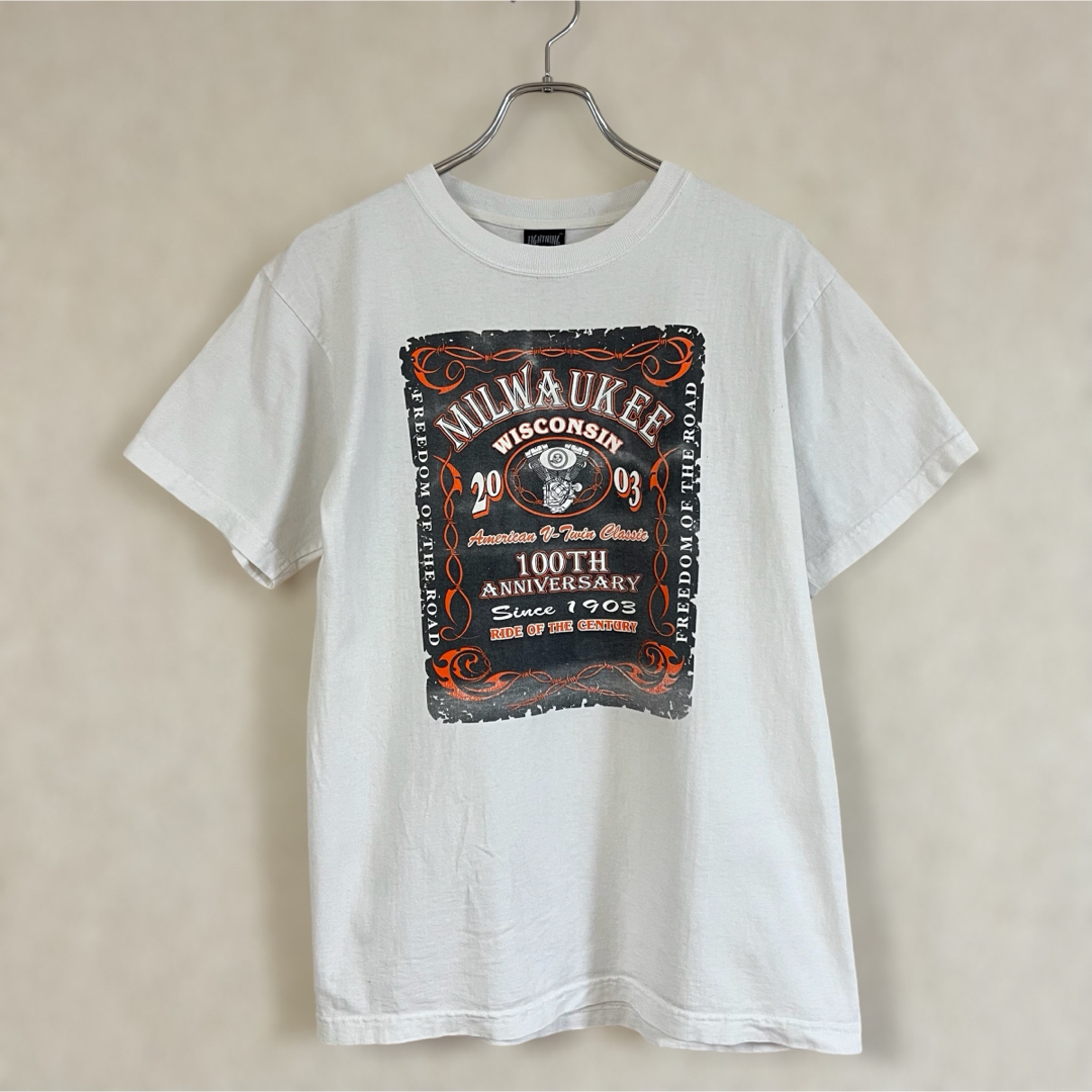 VINTAGE(ヴィンテージ)のMILWAUKEE 2003 Ride of the Century Tシャツ メンズのトップス(Tシャツ/カットソー(半袖/袖なし))の商品写真