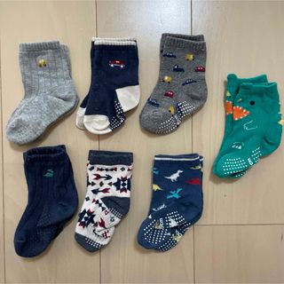 靴下 キッズ 男の子 子供靴下7足セット　すべり止め有り　セット売り9〜15cm