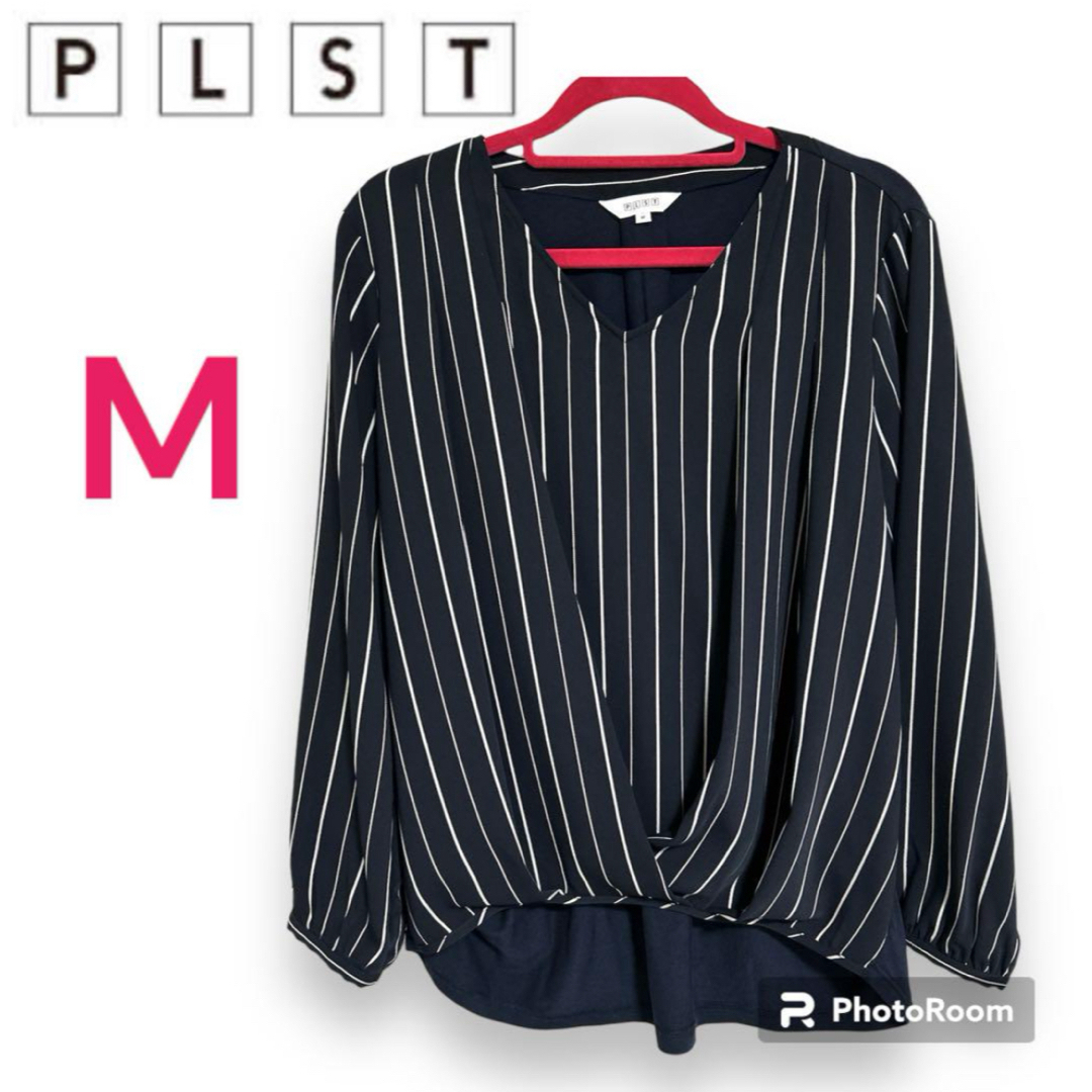 PLST(プラステ)のプラステ　オフィス　レディース　カットソー　長袖　M ストライプ レディースのトップス(シャツ/ブラウス(長袖/七分))の商品写真