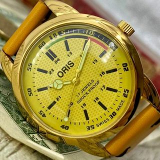 オリス(ORIS)の【存在感あり】オリス メンズ腕時計 イエロー ゴールド 手巻き ヴィンテージ(腕時計(アナログ))